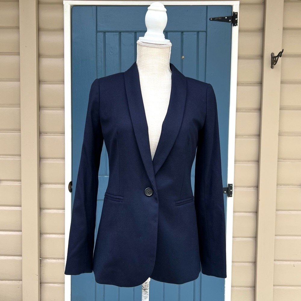 J.Crew Parke Blazer Jacket Navy Blue Women Size 00